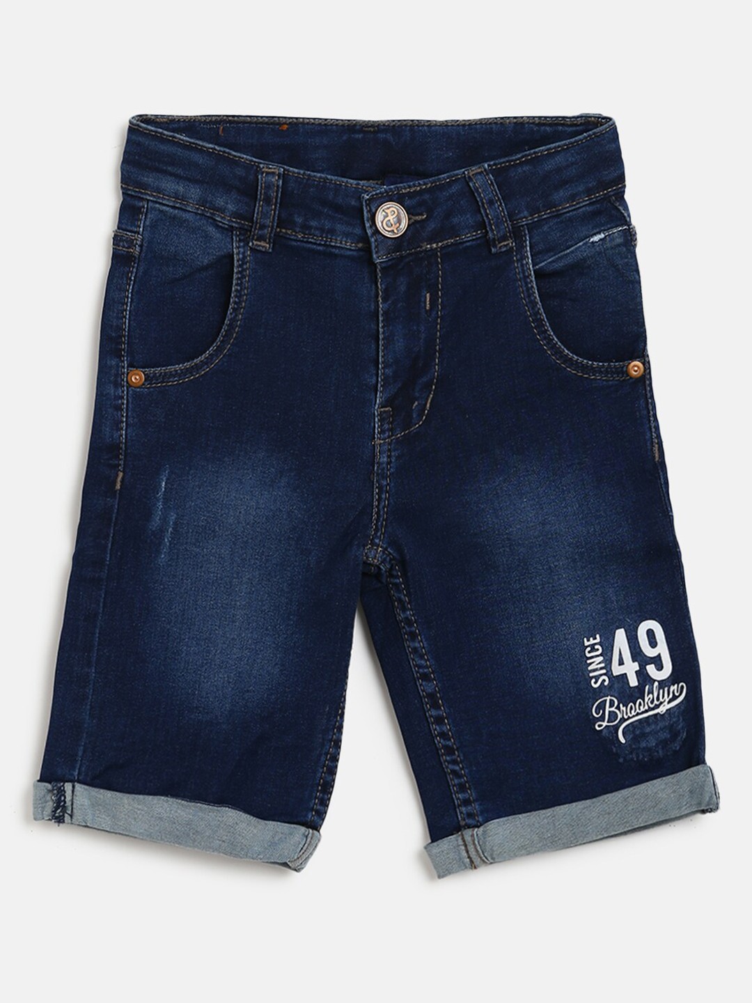 

TALES & STORIES Boys Blue Washed Outdoor Denim Cotton Shorts