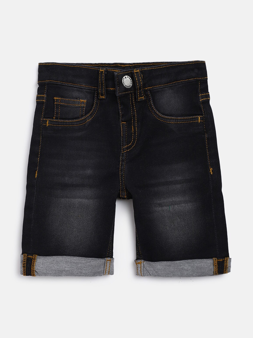

TALES & STORIES Boys Black Outdoor Denim Shorts