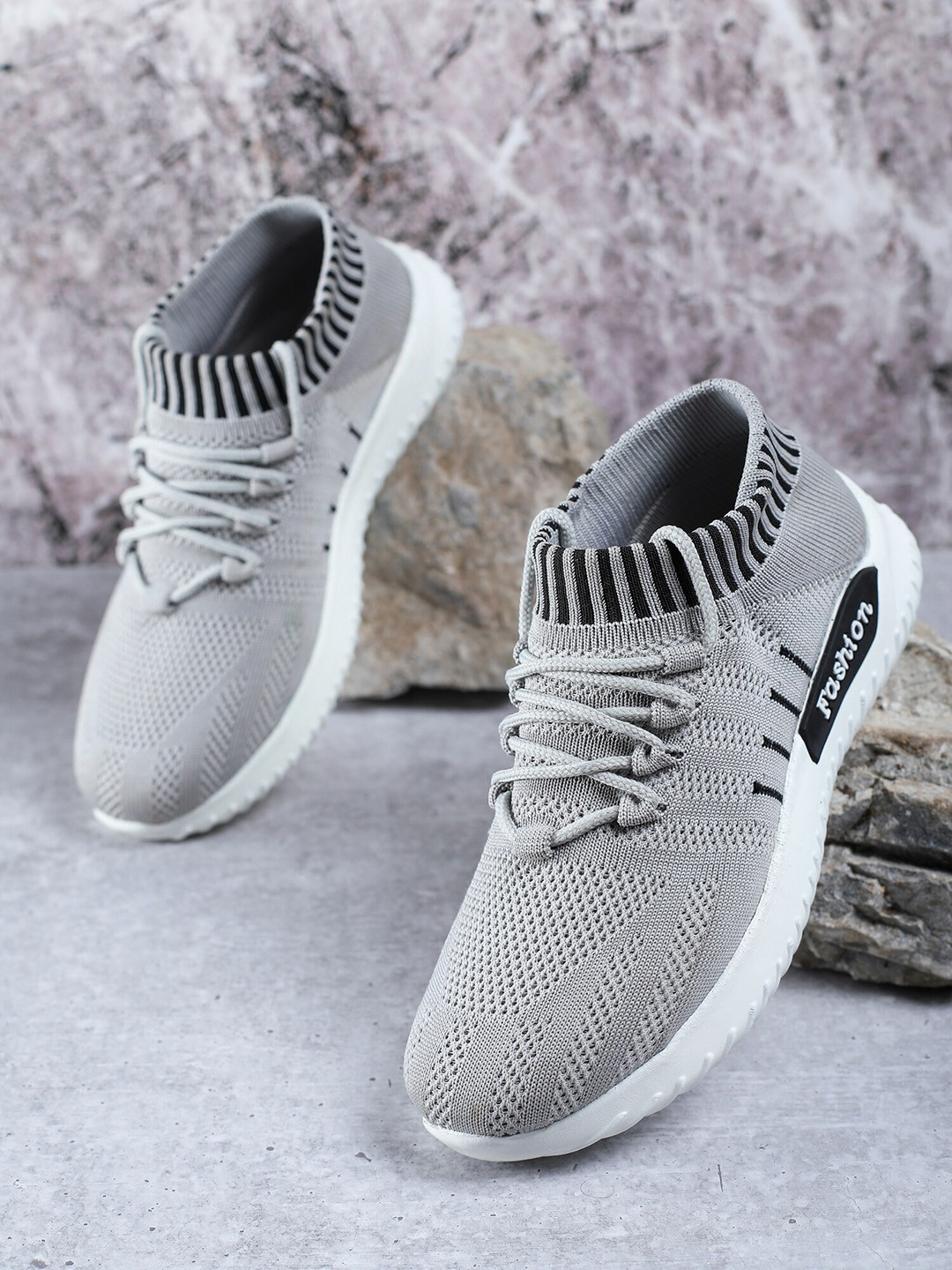

Moonwalk Women Grey Woven Design Sneakers
