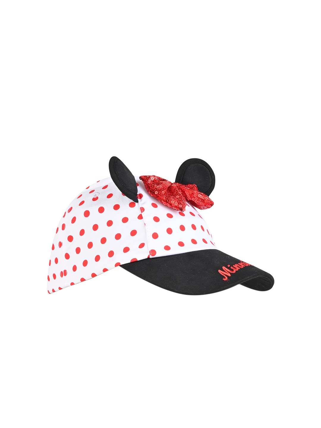 

Disney Girls White & Red Printed Visor Cap