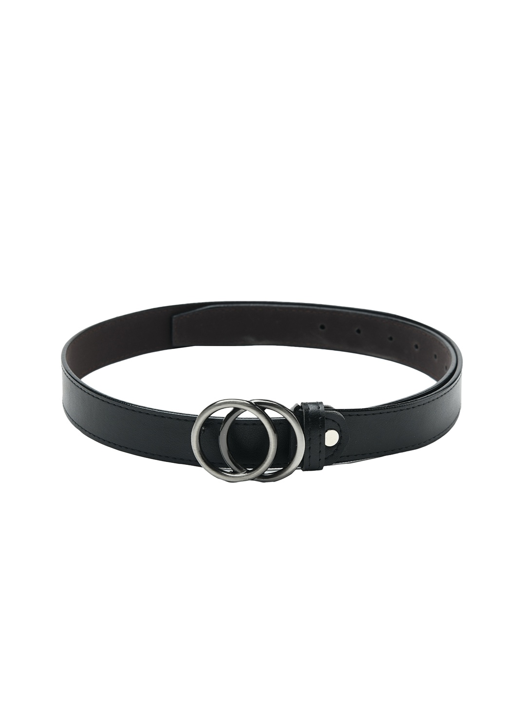 

WINSOME DEAL Women Black & Silver-Toned Solid Casual Belt