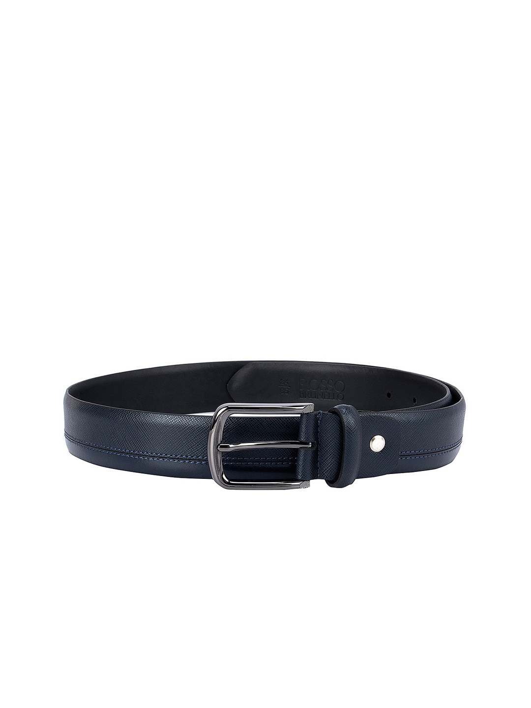 

ROSSO BRUNELLO Men Blue Textured Leather Belt