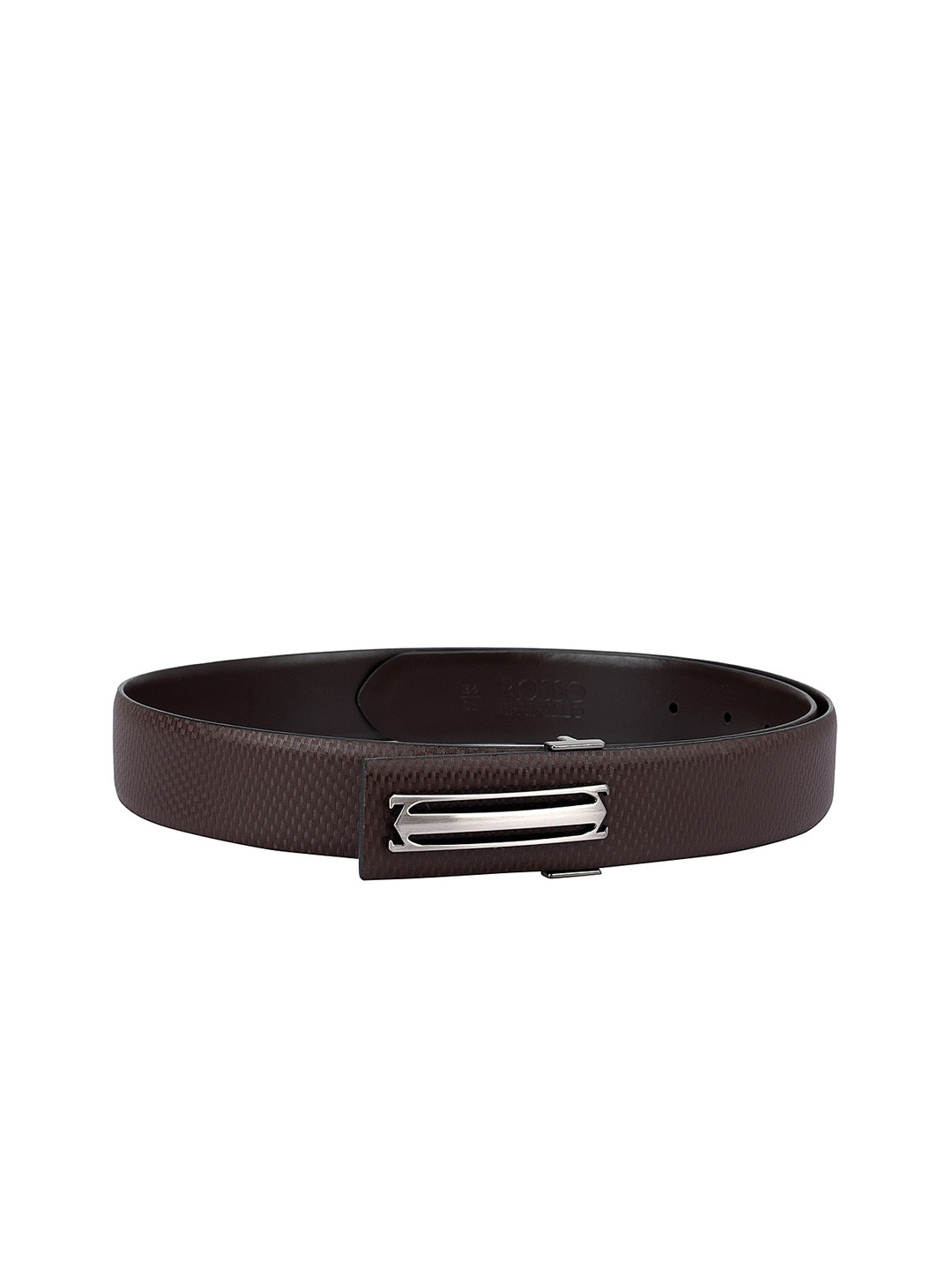 

ROSSO BRUNELLO Men Brown Textured Leather Belt