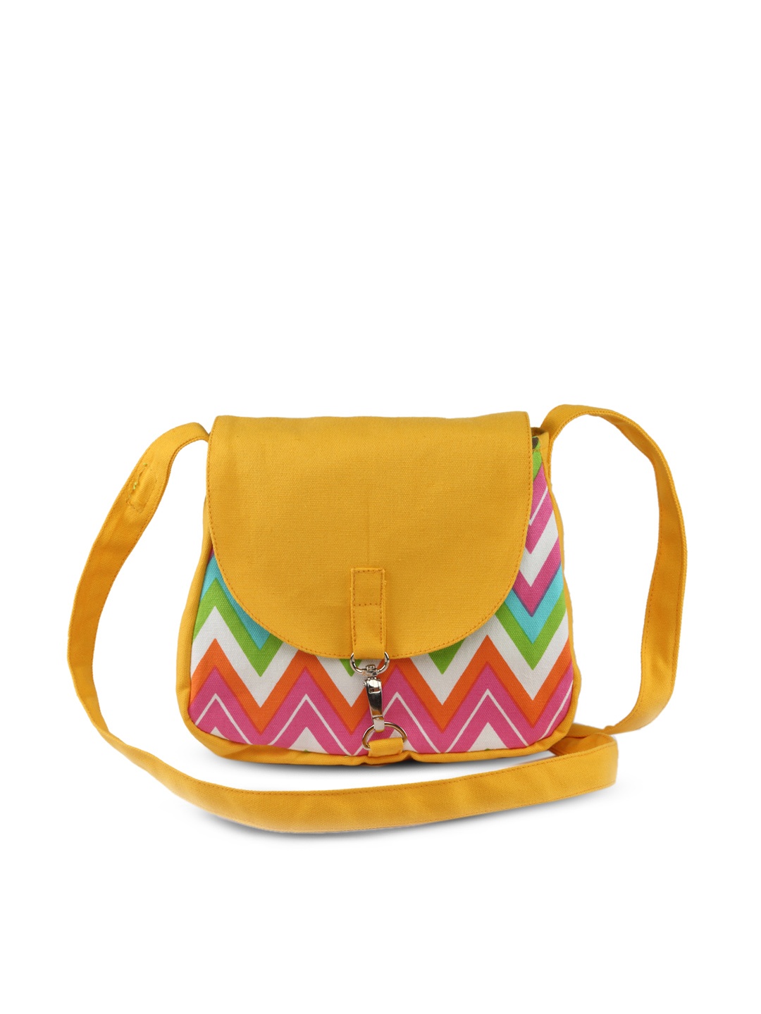 

Vivinkaa Yellow Printed Sling Bag