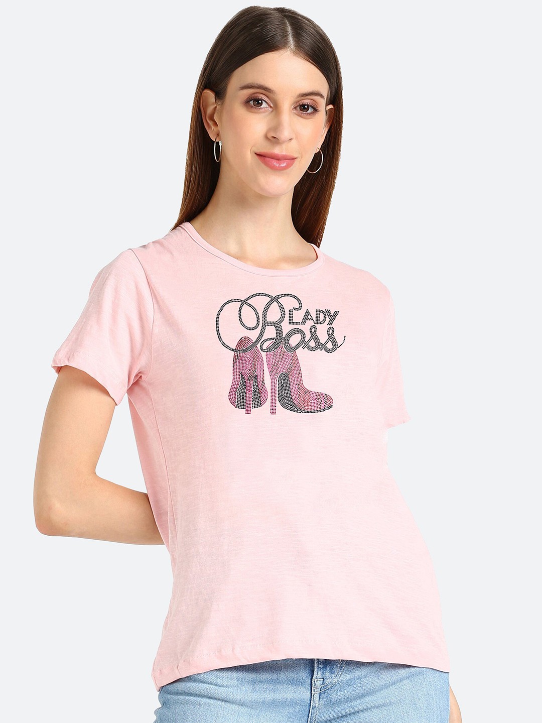 

shashvi Women Pink Printed T-shirt