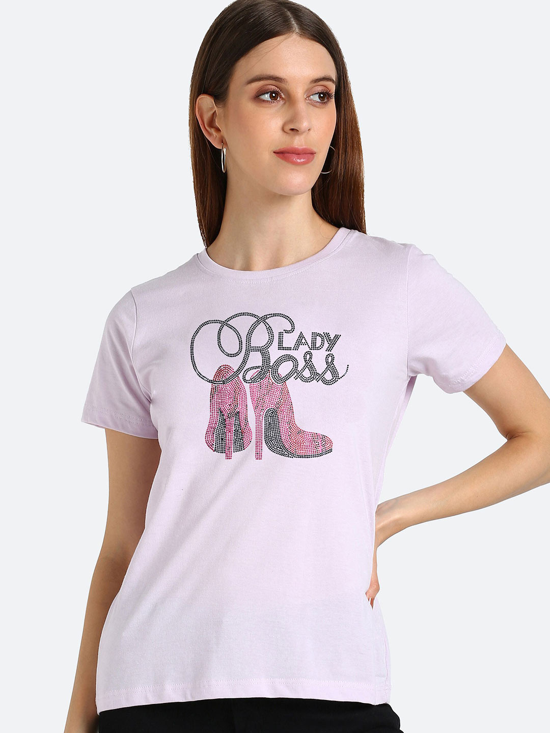 

shashvi Women Purple Printed T-shirt