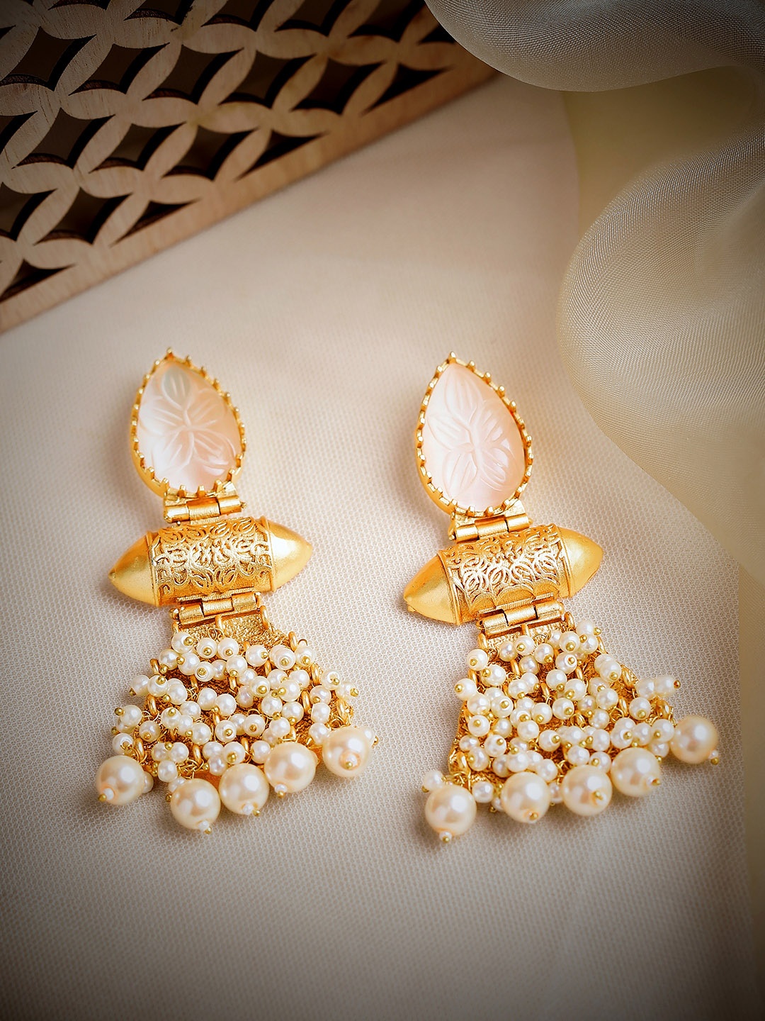 

Rubans 22K Gold Plated Classic Jhumkas Earrings