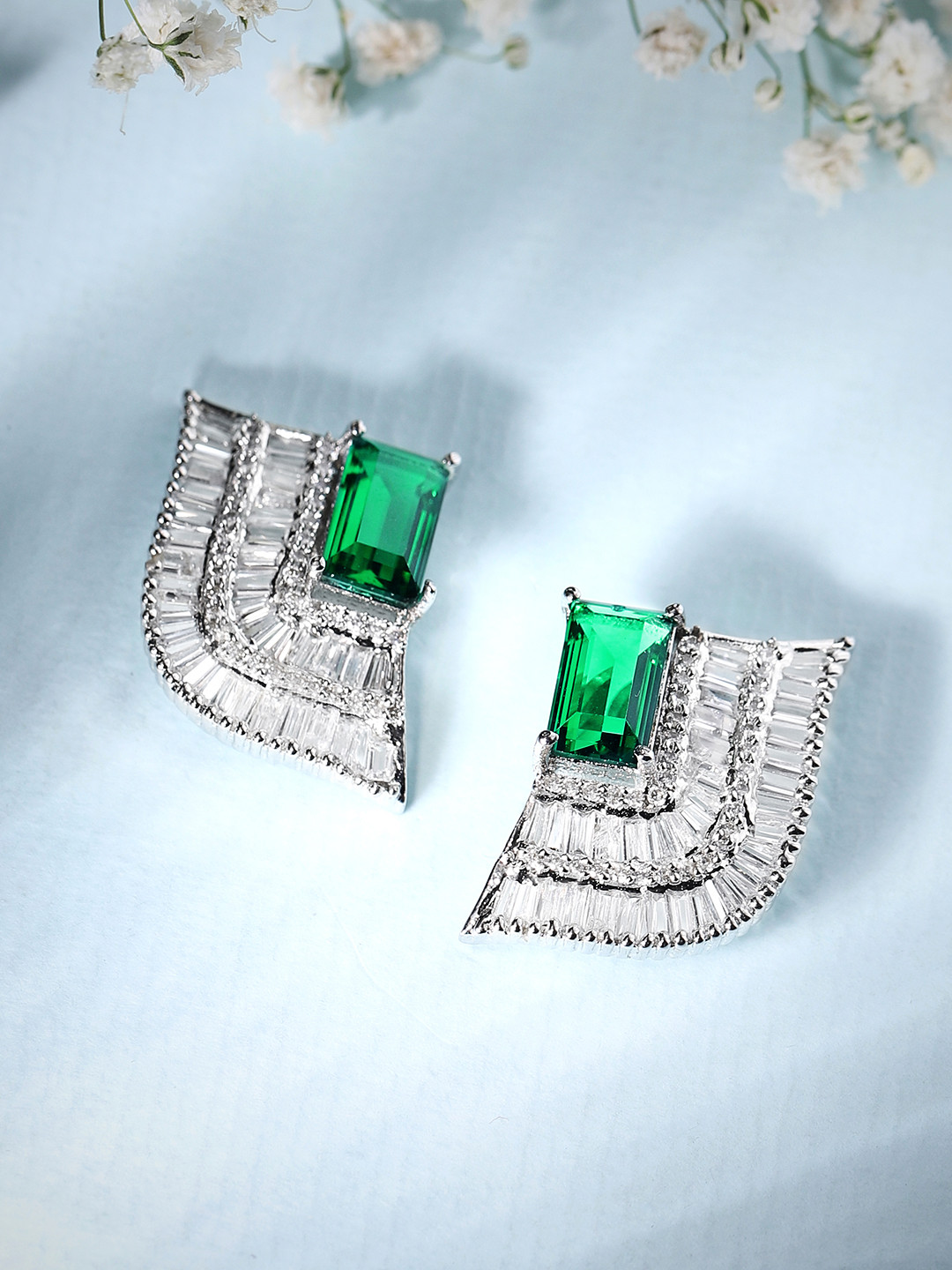 

Rubans Silver-Plated Contemporary Studs Earrings