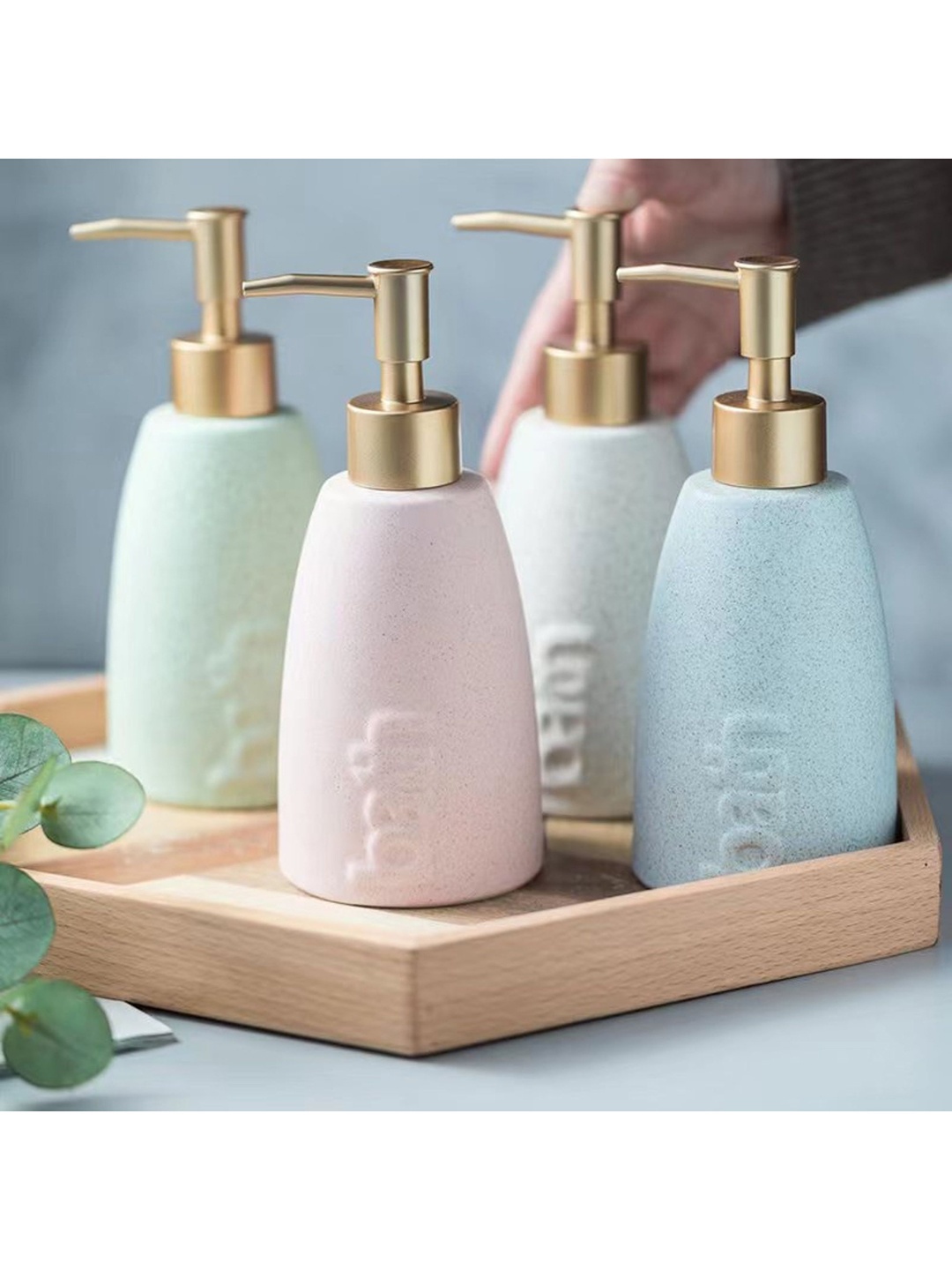 

FabSeasons Blue Solid Ceramic Soap Dispenser