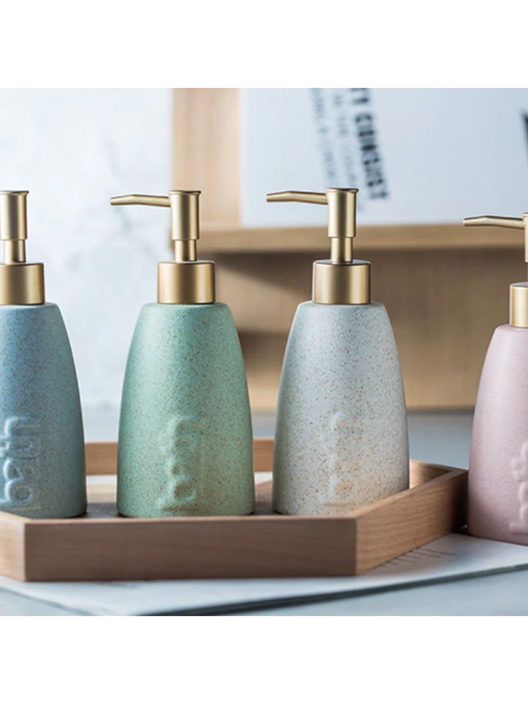 

FabSeasons White Printed Ceramic Soap Dispenser