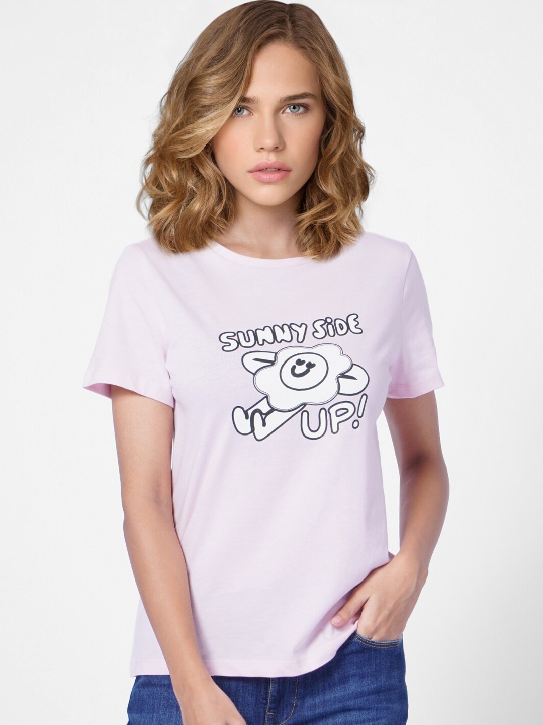 

ONLY Women Purple Printed T-shirt