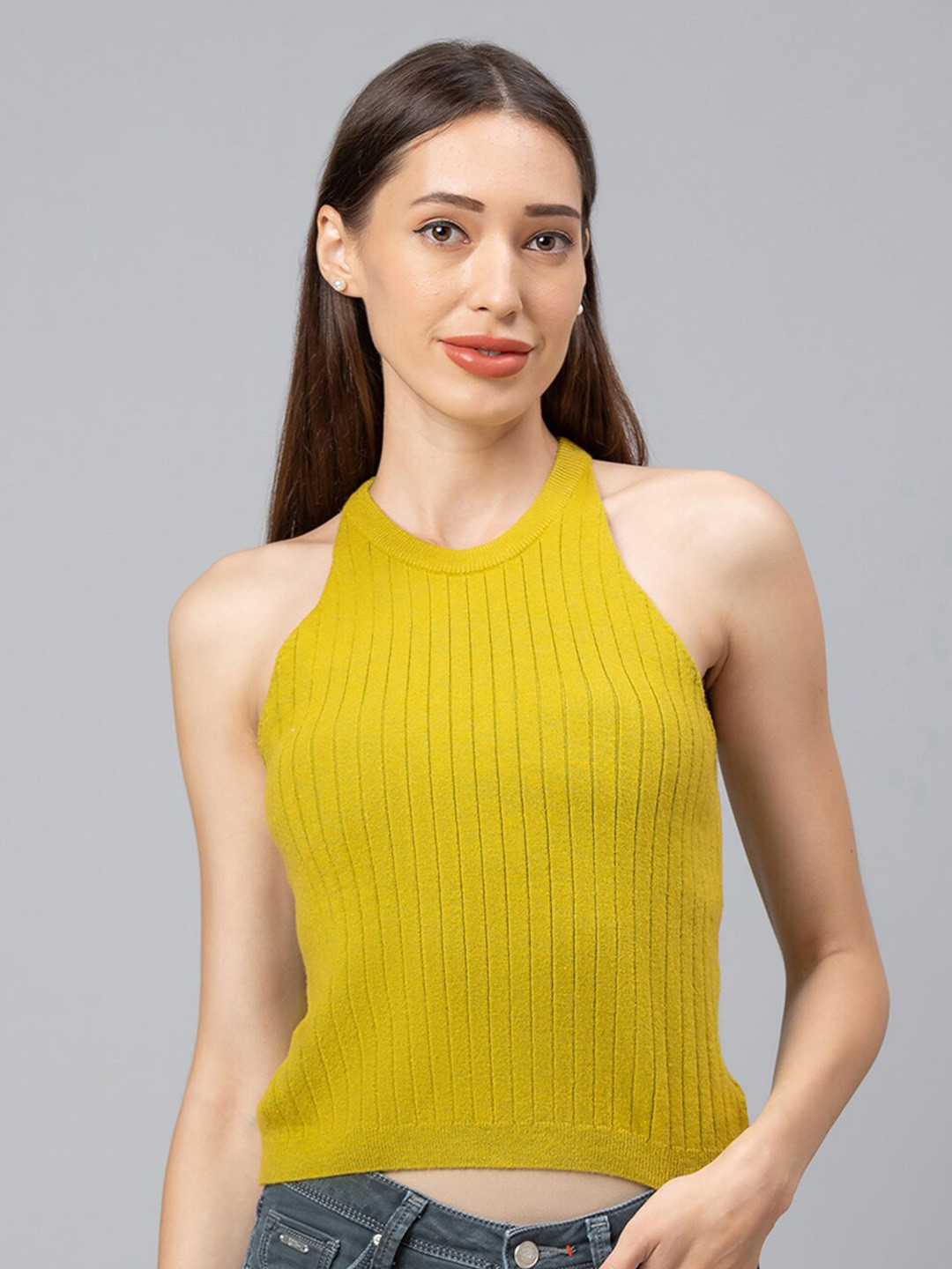 

Globus Women Green Self Design T-shirt