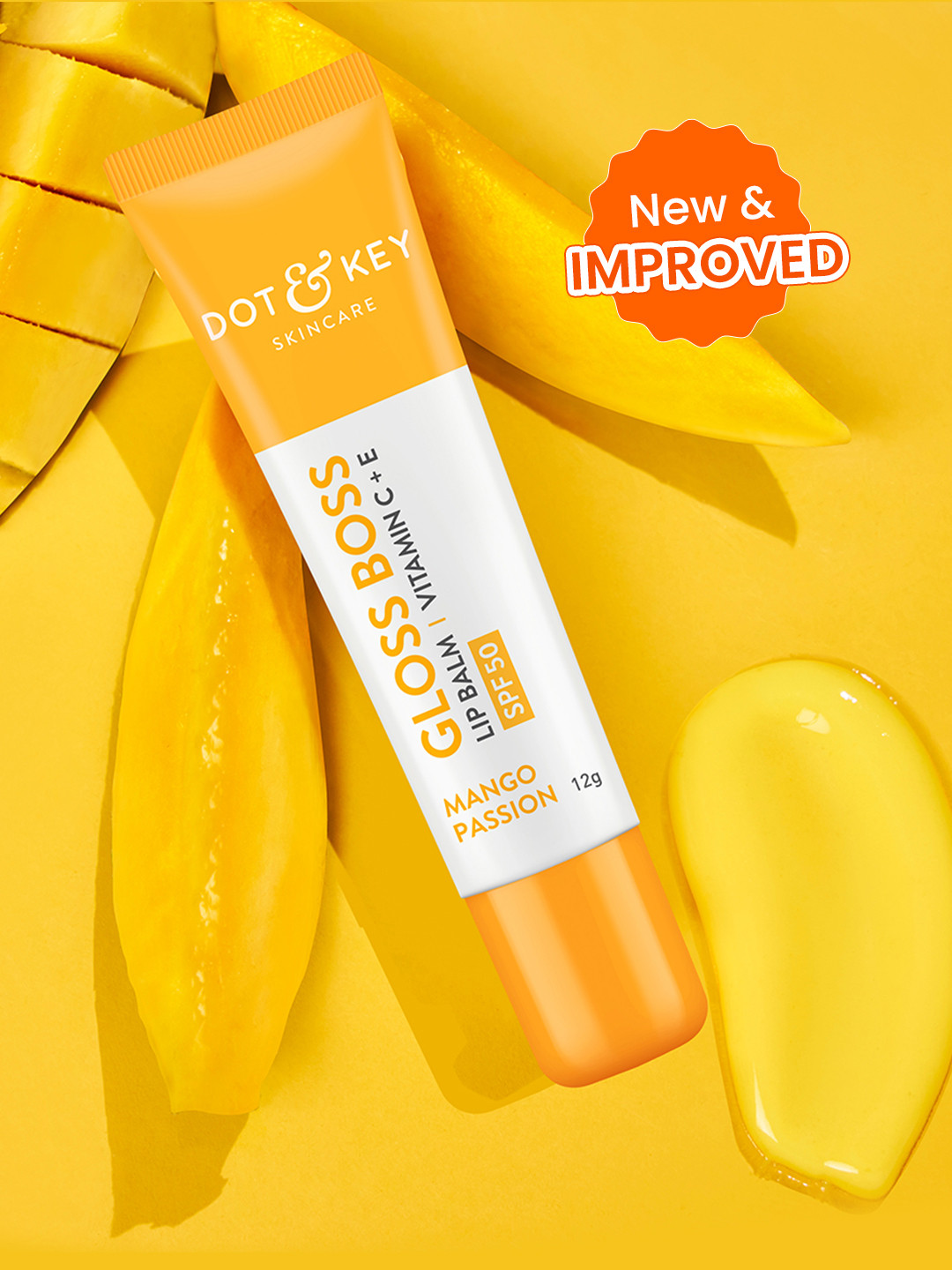 DOT & KEY Gloss Boss Vitamin C+E Tinted Lip Balm with SPF 50 12 g - Mango Passion