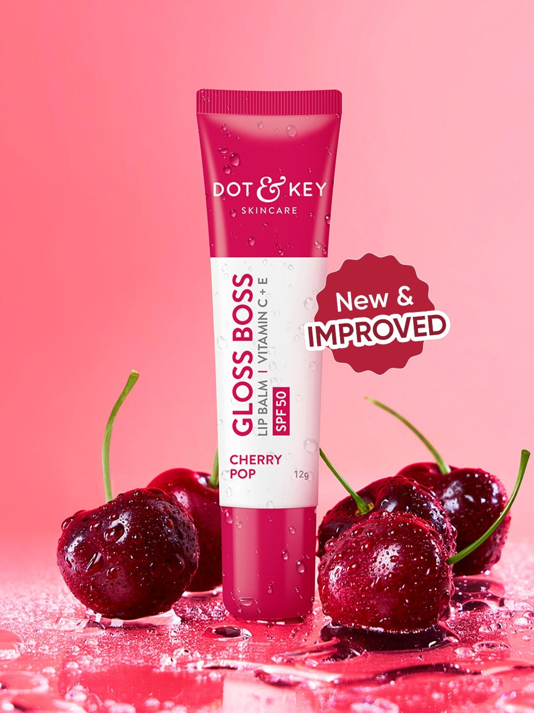 

DOT & KEY Gloss Boss Vitamin C+E Tinted Lip Balm with SPF 50 12 g - Cherry Pop, Red