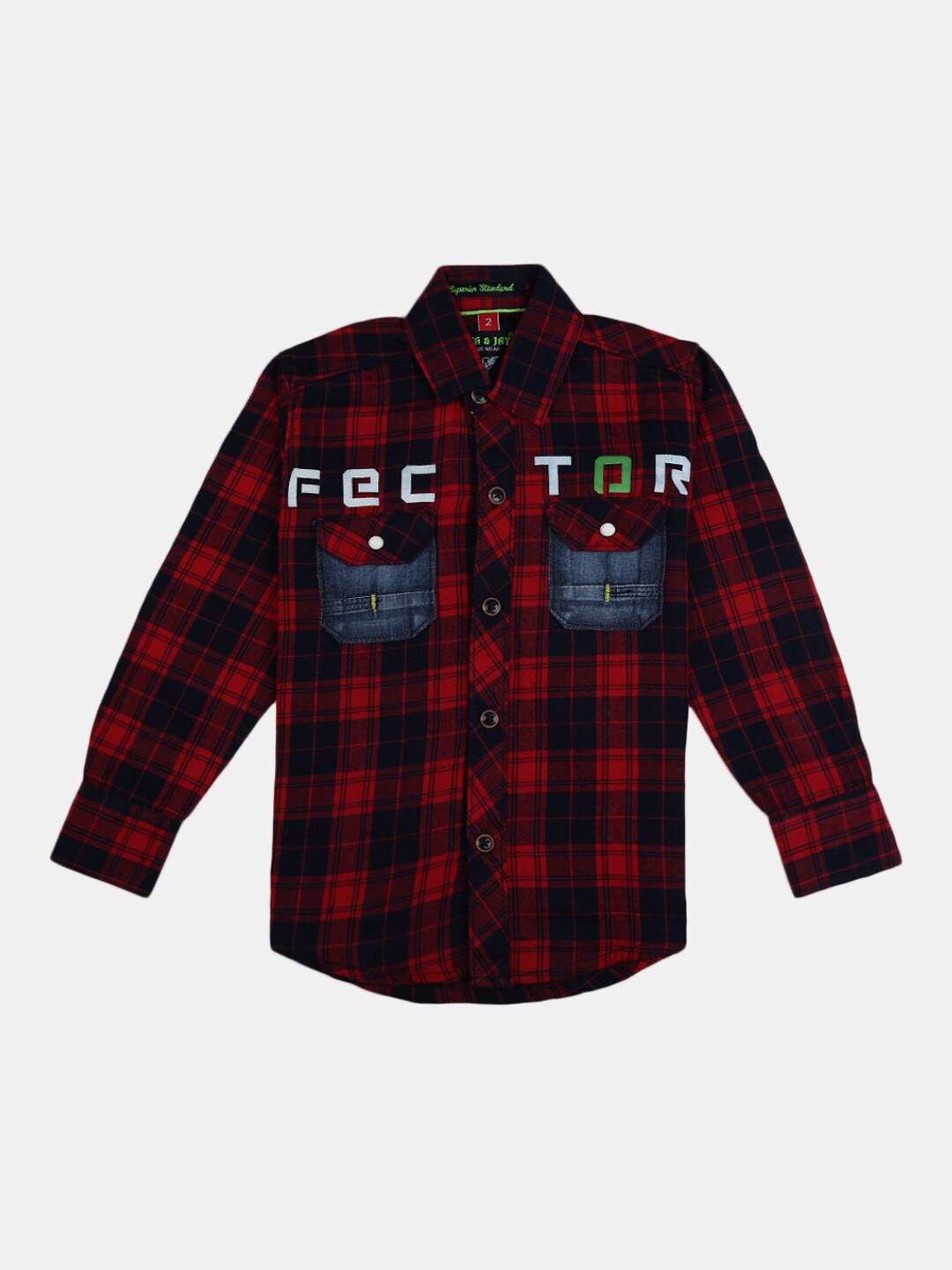 

V-Mart Boys Red Tartan Checks Checked Casual Shirt