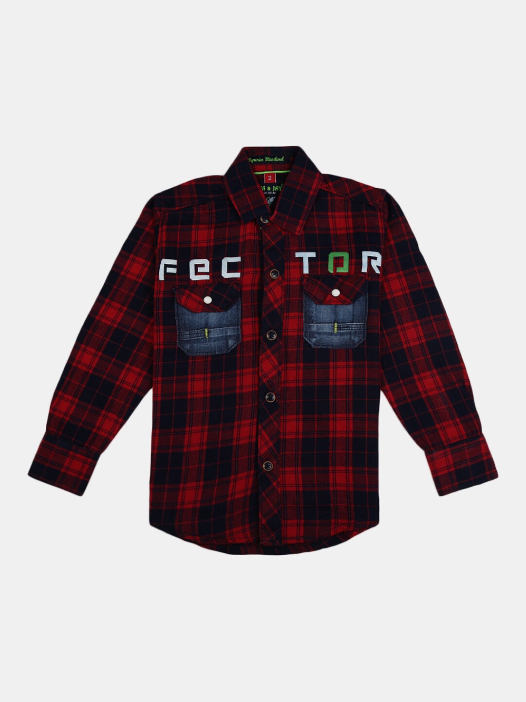 

V-Mart Boys Red Tartan Checked Casual Shirt