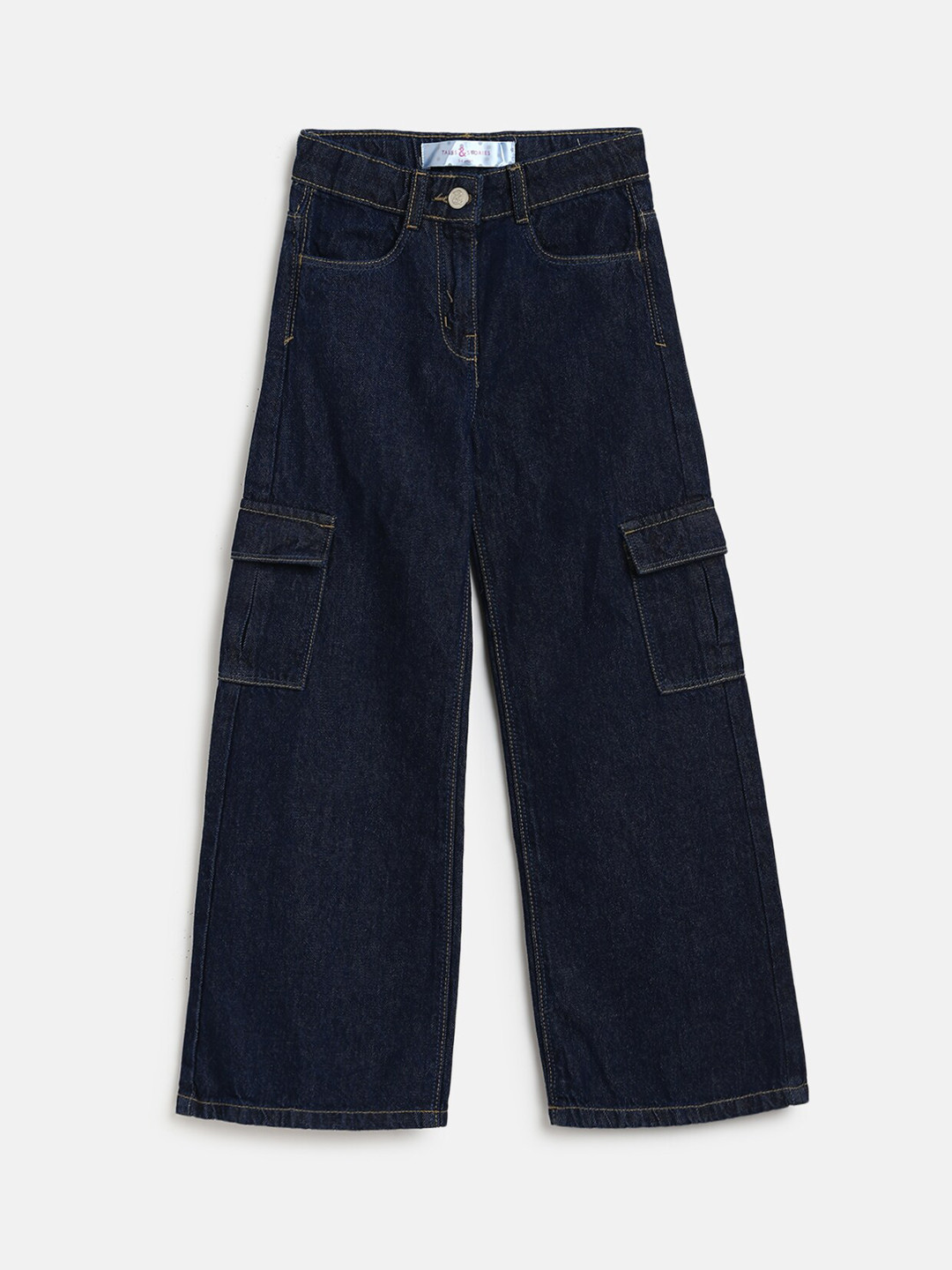 

TALES & STORIES Girls Blue Flared Cargo Trouser