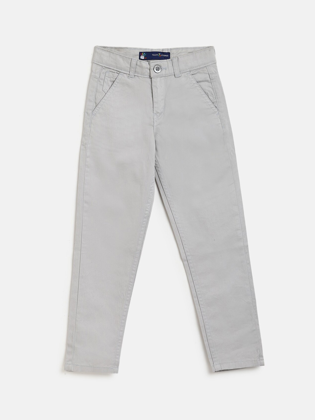 

TALES & STORIES Boys Grey Slim Fit Chinos Trousers