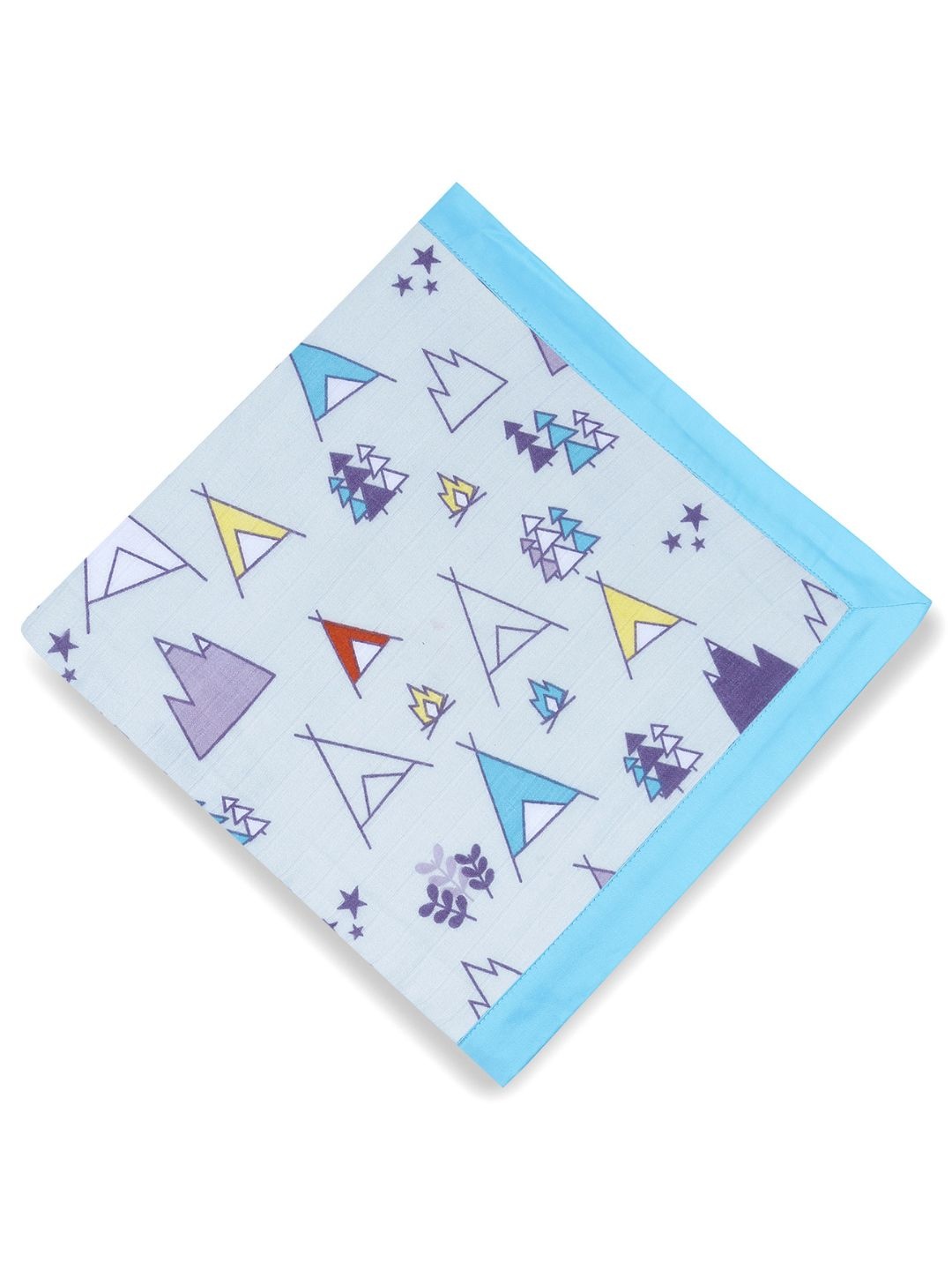 

My Milestones Infants Printed Layered Pure Cotton Muslin 2 Layered Blanket, Blue