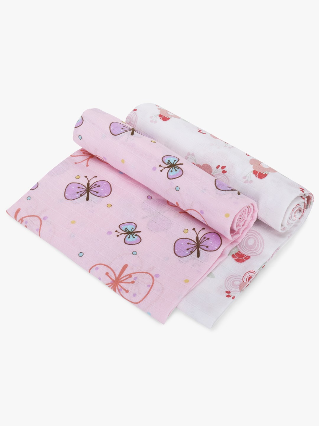 

My Milestones Infants Set Of 2 Pure Cotton Printed Muslin Swaddle, Multi