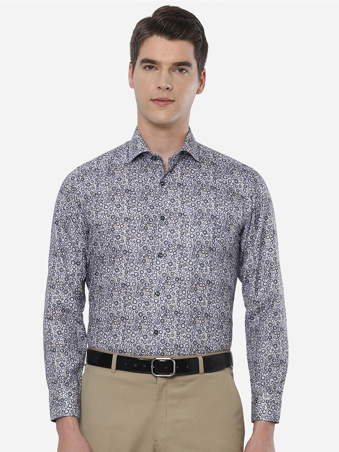 

Greenfibre Men Grey Slim Fit Printed Casual Shirt