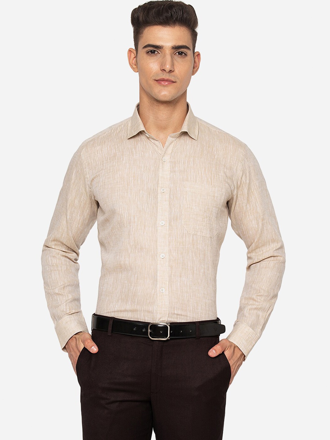 

JADE BLUE Men Beige Casual Shirt