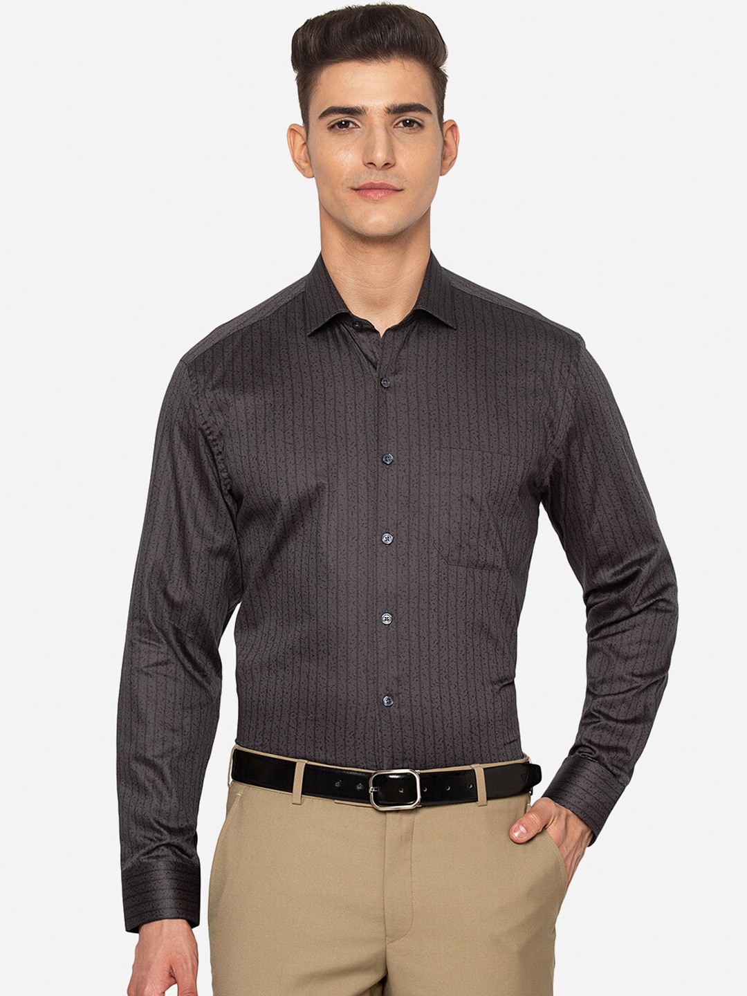 

JADE BLUE Men Grey Printed Casual Shirt