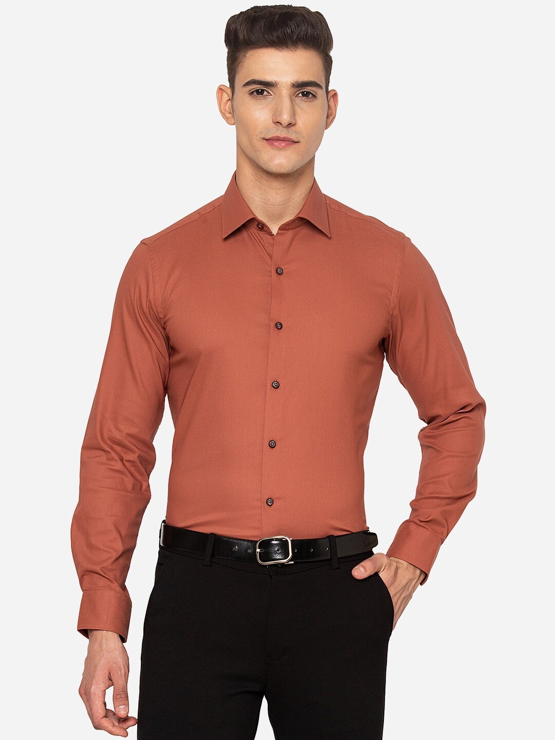 

JB STUDIO Men Brown Slim Fit Formal Shirt