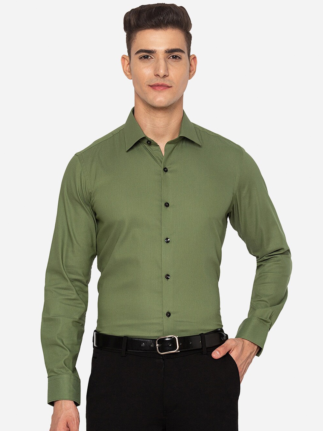

JB STUDIO Men Green Slim Fit Formal Shirt