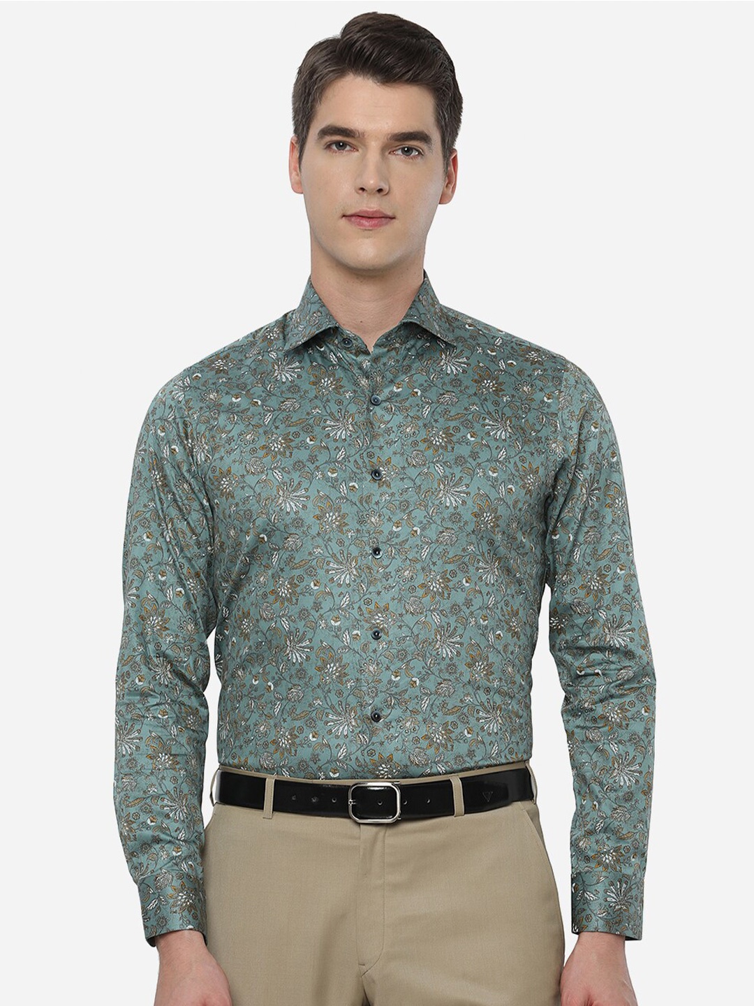 

WYRE Men Blue Slim Fit Floral Printed Formal Shirt