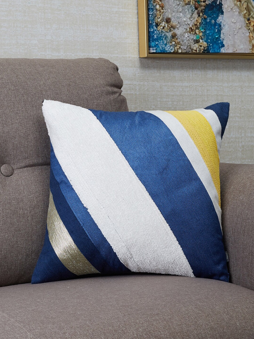 

HomeTown Blue & White Striped Square Cushion Covers