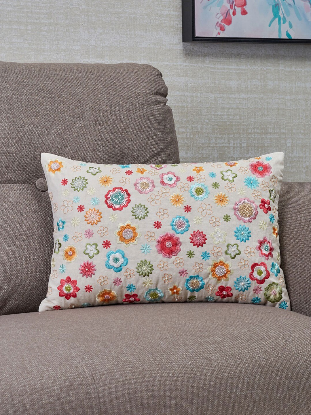 

HomeTown Pink & Blue Floral Rectangle Cushion Covers