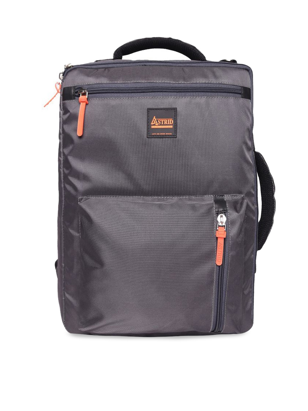 

ASTRID Men Grey Solid Backpack With Laptop Compartment