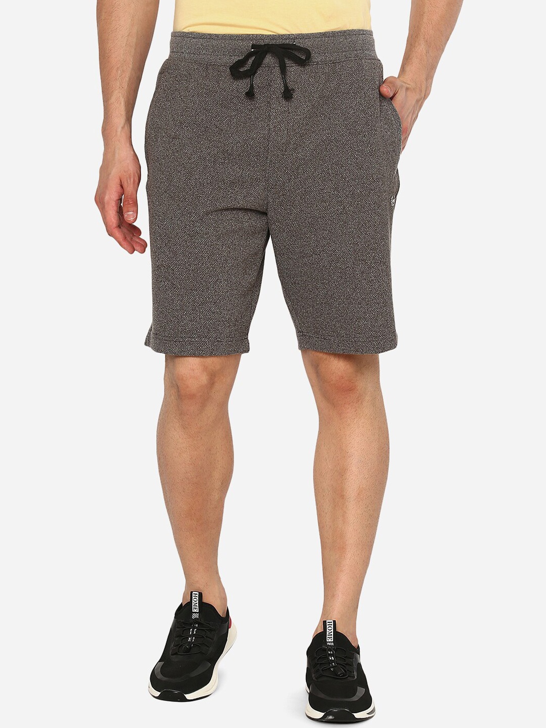 

JADE BLUE Men Cotton Grey Slim Fit Shorts