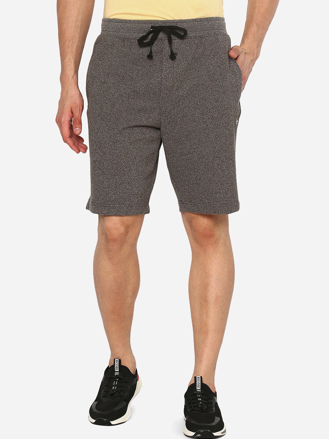 

JADE BLUE Men Cotton Grey Slim Fit Shorts