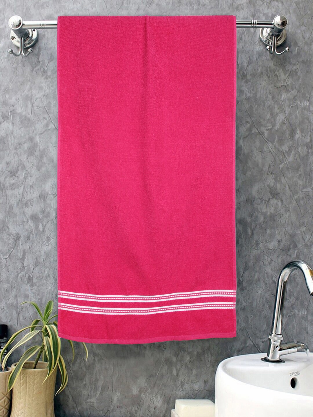 

ROMEE Pink Solid Cotton 500 GSM Bath Towel