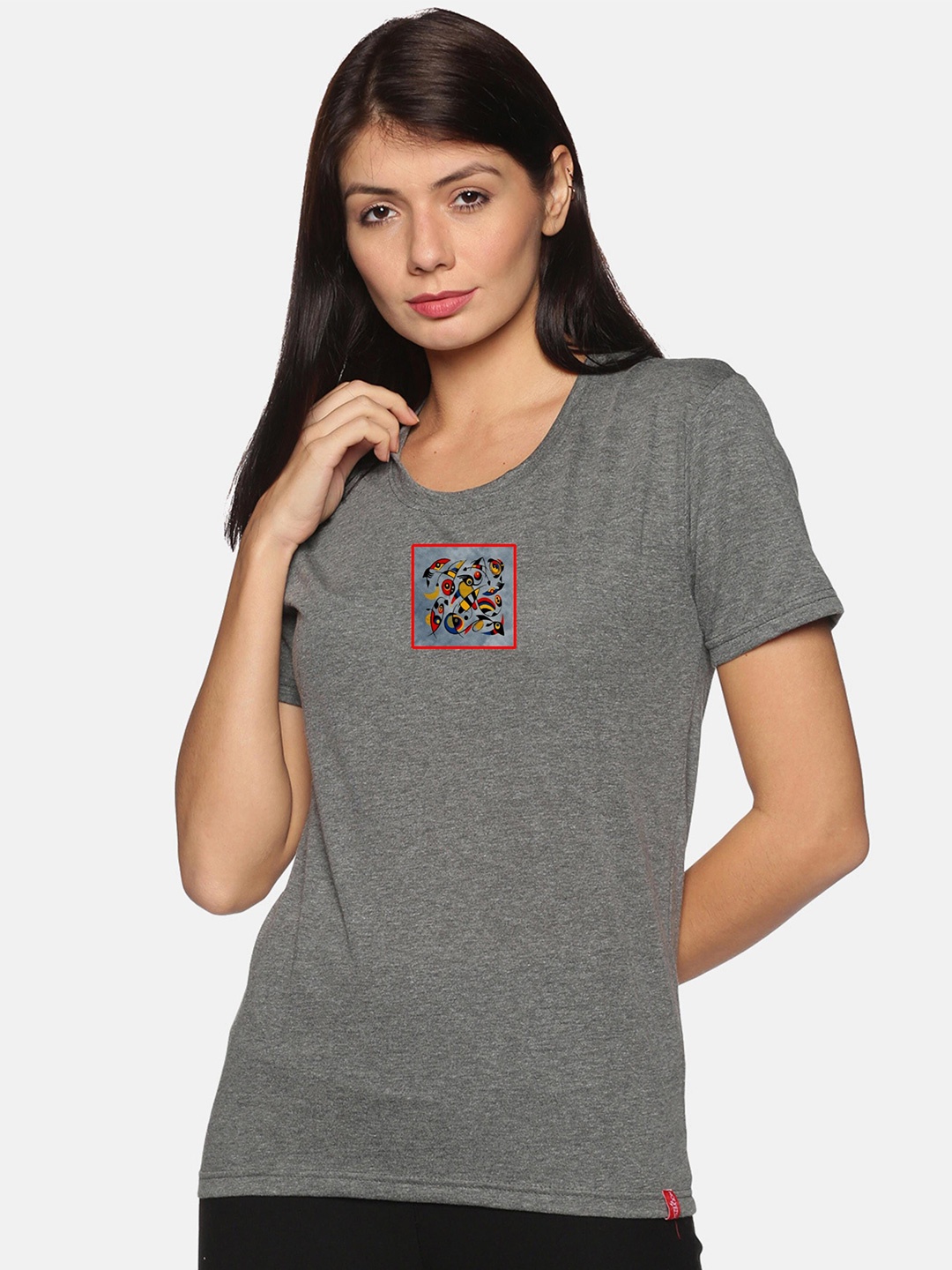 

NOT YET by us Women Grey Printed T-shirt