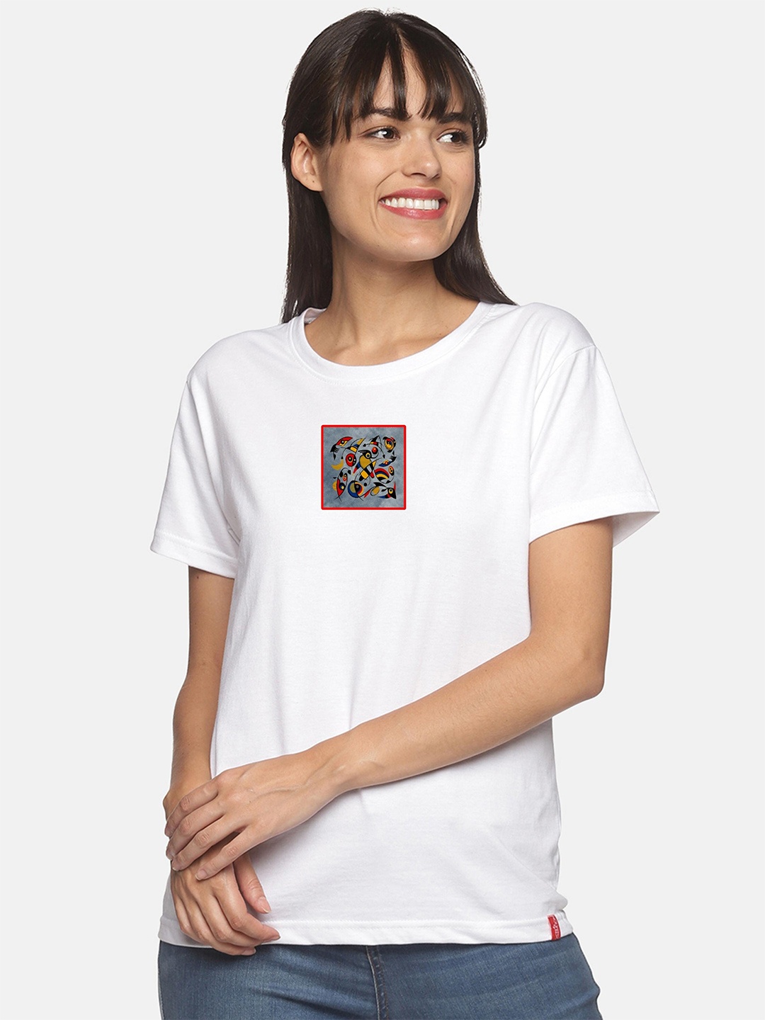 

NOT YET by us Women White Printed T-shirt