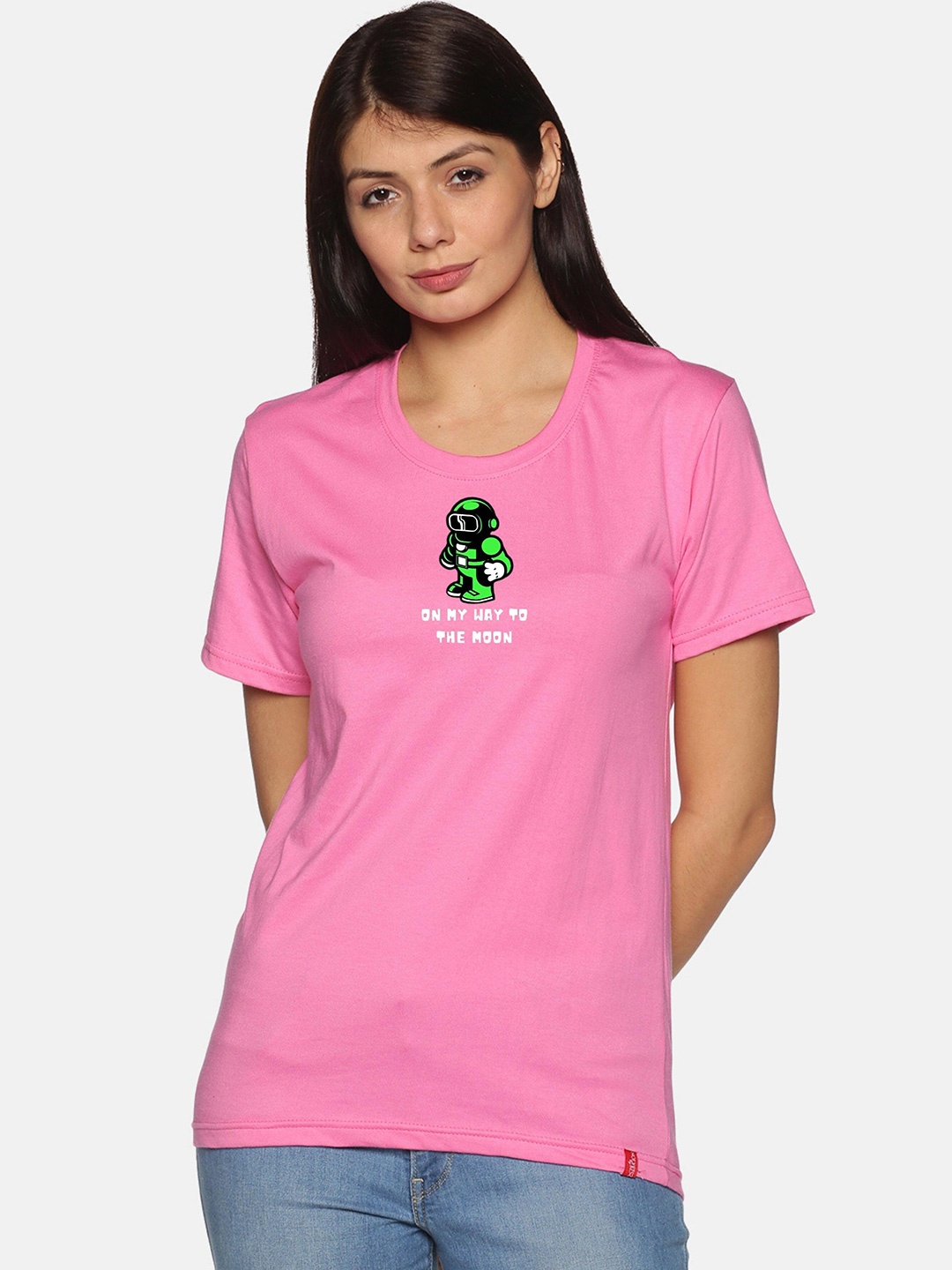 

NOT YET by us Women Pink Printed T-shirt