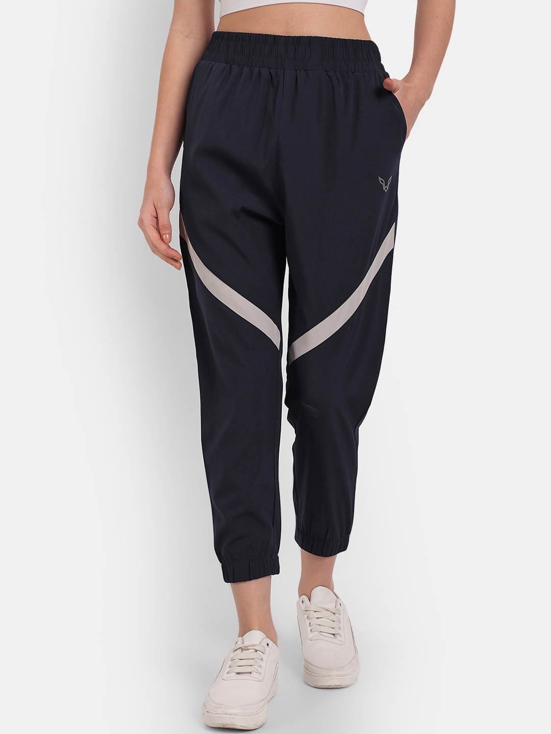 

MKKO Women Navy Blue Solid regular Fit Training & Gym Jogger Track Pants