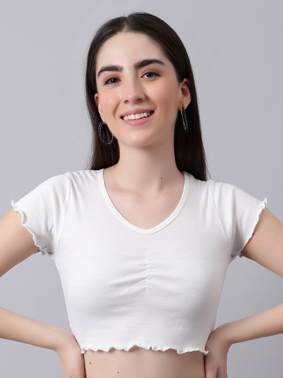 

River Of Design Jeans Women White Crop Top