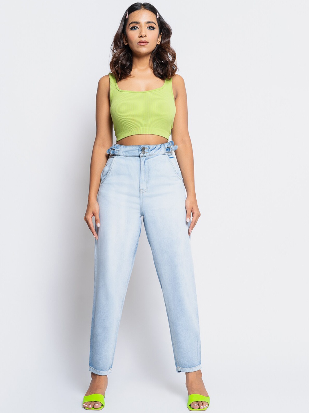 

FREAKINS Women Blue Relaxed Fit High-Rise Light Fade Jeans