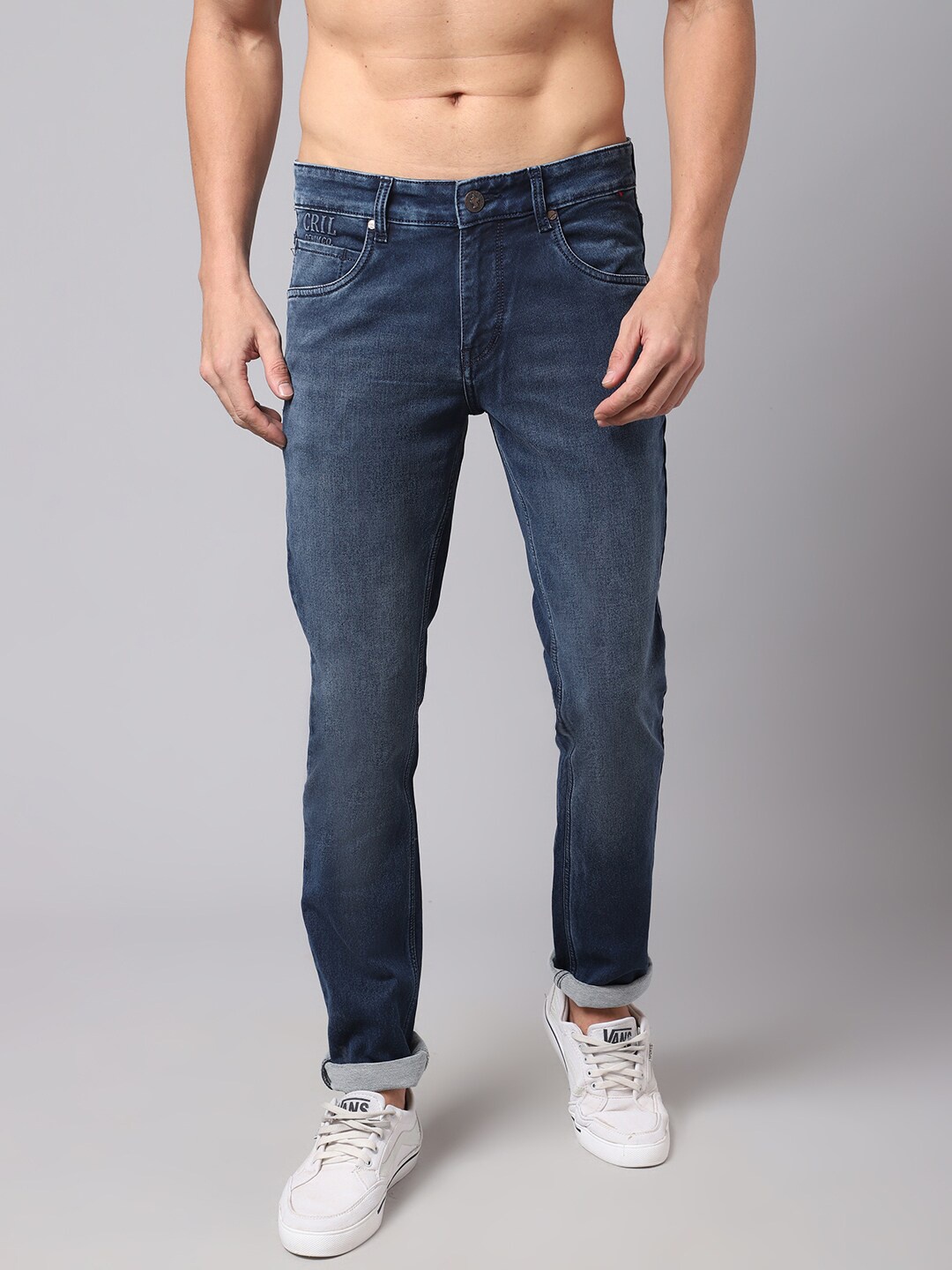 

Cantabil Men Blue Regular Fit Light Fade Stretchable Jeans