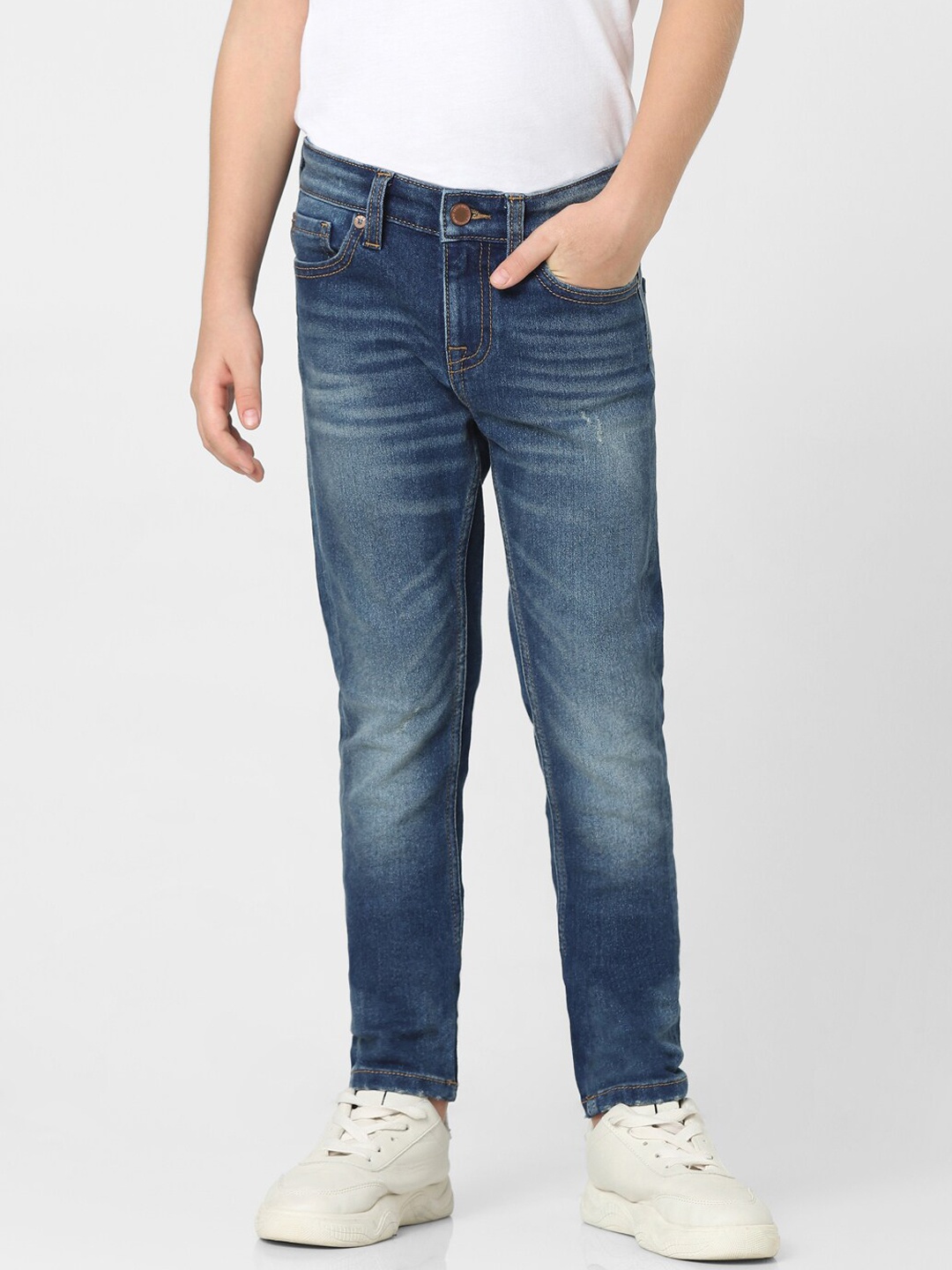 

Jack & Jones Junior Boys Blue Slim Fit Heavy Fade Jeans