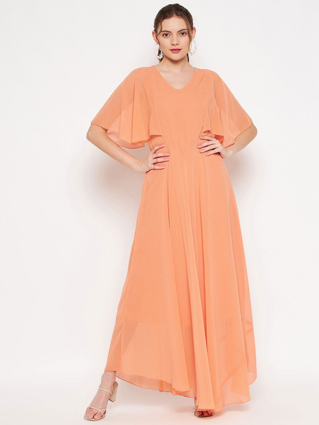 

HELLO DESIGN Tan Georgette Maxi Dress