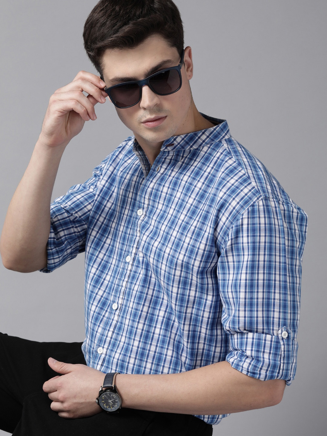 

Roadster Men Blue Comfort Tartan Checks Checked Casual Shirt