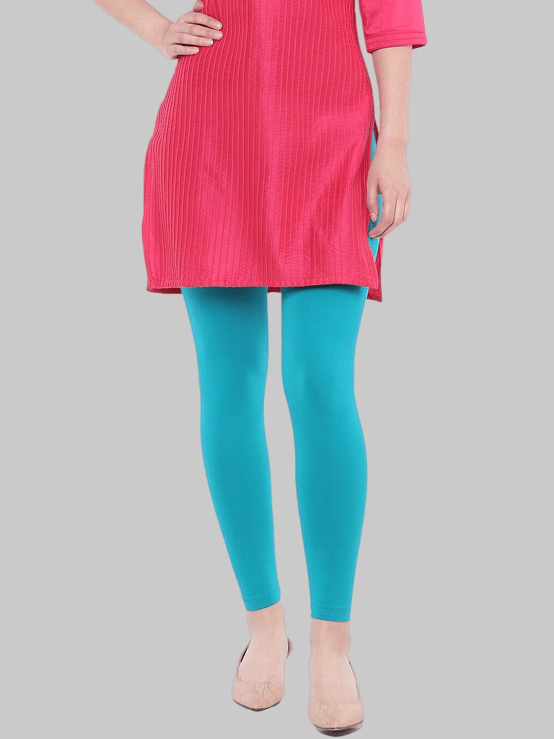 

Dollar Missy Women Turquoise Blue Solid Slim-Fit Ankle Length Leggings