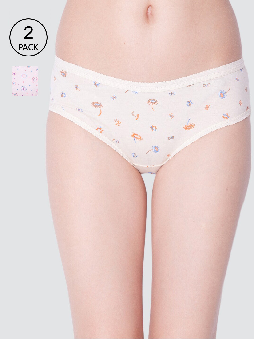 

Dollar Missy Pack of 2 Outer Elasticated Hipster Panty MMBB-101L#R3#S2-OE-PO2, Beige