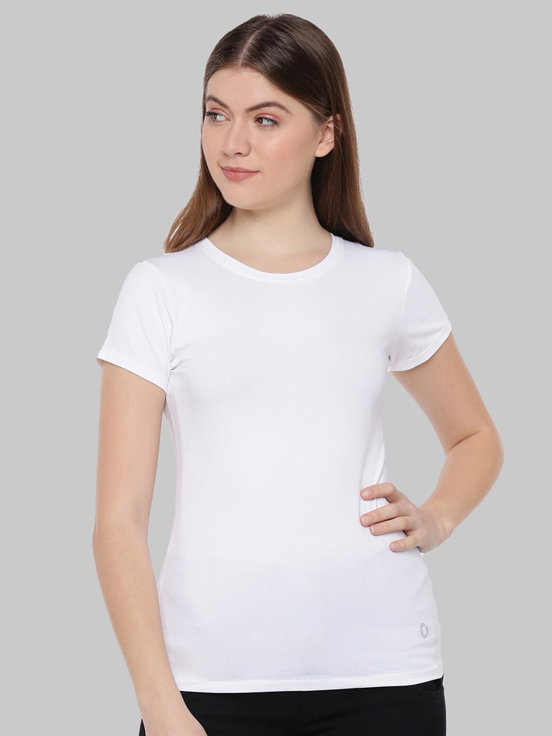 

Dollar Missy Women White Anti Odour Slim Fit T-shirt