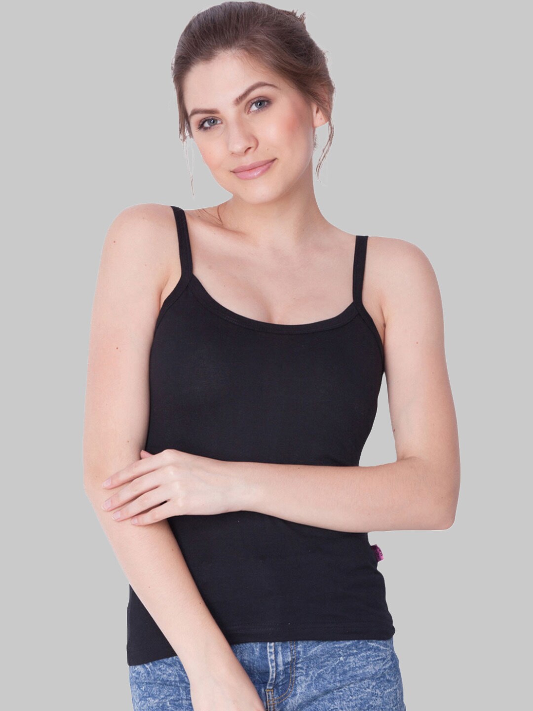 

Dollar Missy Pack of 3 Combed Cotton Camisole, Black
